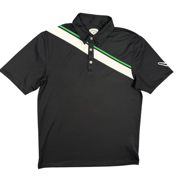Callaway Golf Shirt Short Sleeve Polo Black Stripe Small - Picture 1 of 7